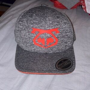 Nasty Pig Heather Gray Cap with orange snout logo